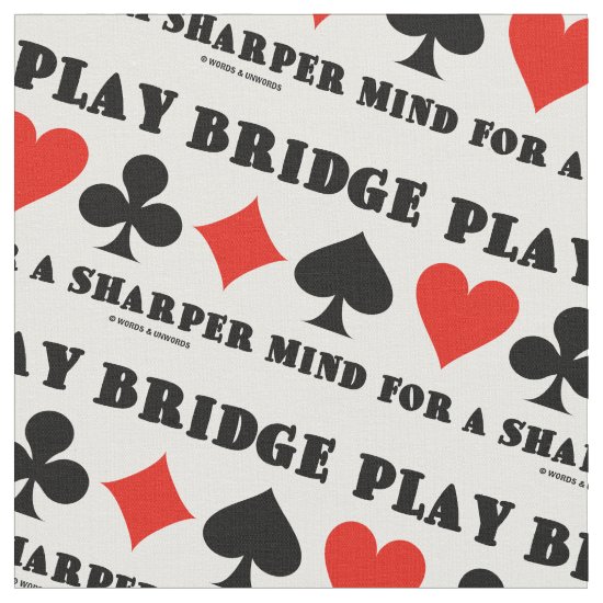 Play Bridge For A Sharper Mind Four Card Suits Fabric