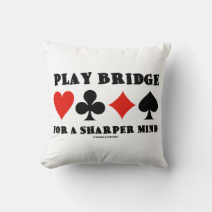 Play Bridge For A Sharper Mind Four Card Suits Throw Pillow