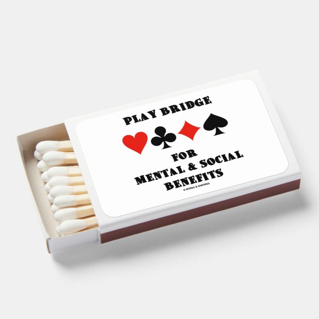 Play Bridge For Mental Social Benefits Card Suits Matchboxes (Front Open)