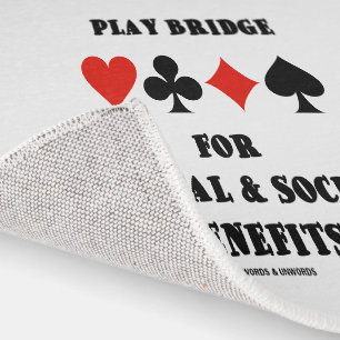 Play Bridge For Mental Social Benefits Card Suits Rug
