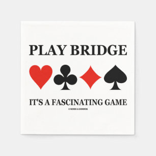 Play Bridge It's A Fascinating Game (Card Suits) Paper Napkins