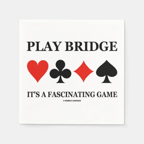 Play Bridge Its A Fascinating Game Card Suits Paper Napkins