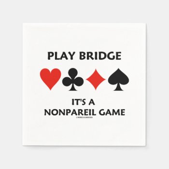 Play Bridge It's A Nonpareil Game Four Card Suits Napkins by wordsunwords at Zazzle