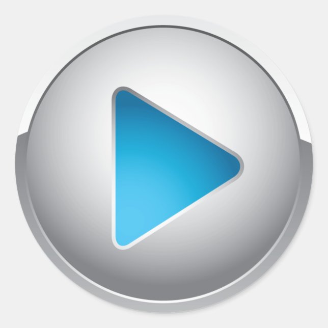 PLAY BUTTON CLASSIC ROUND STICKER (Front)