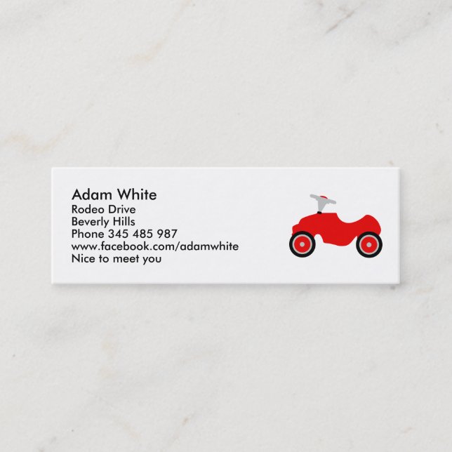 Play car mini business card (Front)