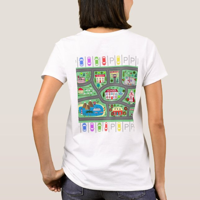 Play Car Race on Mom's Back T-Shirt (Back)