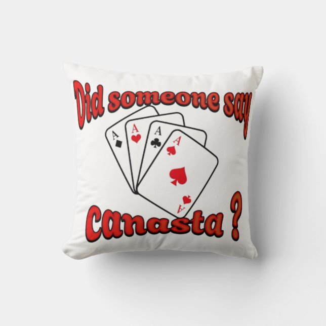 Play cards Canasta Throw Pillow (Front)