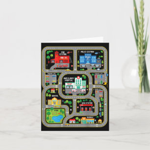 Play Cars On Dads Back City Map Race Track Tired Card