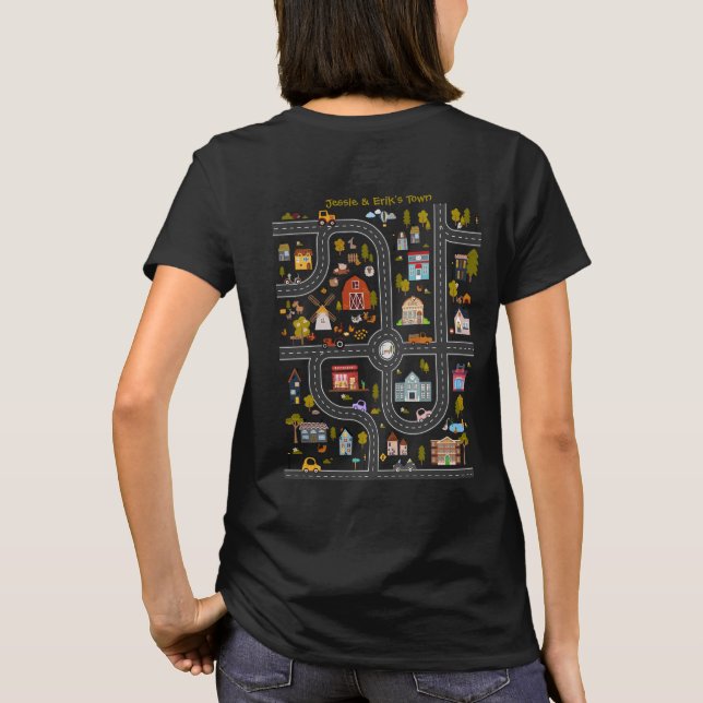 Play Cars On Mom's Back, Kids Play Mat  T-Shirt (Back)