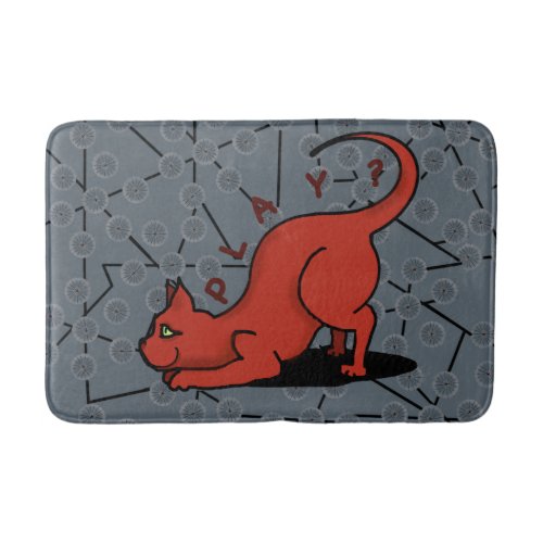 PLAY CAT grey Bathroom Mat