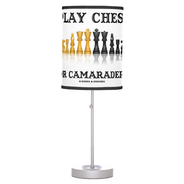 Play Chess For Camaraderie Reflective Chess Set Table Lamp (Front)