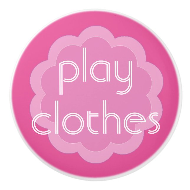 play clothes organization pink flower knob (Front)