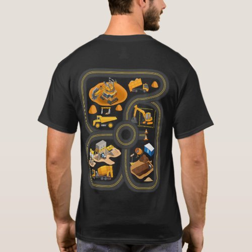 Play Construction Vehicles On Dads Back T_Shirt