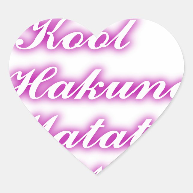 Play Cool Hakuna Matata .png Heart Sticker (Front)