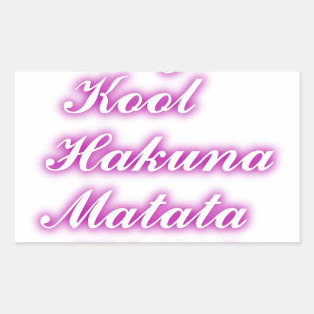 Play Cool Hakuna Matata .png Rectangular Sticker (Front)