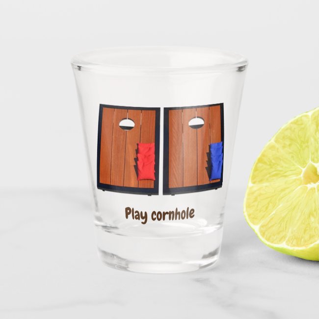 Play Cornhole Shot Glass