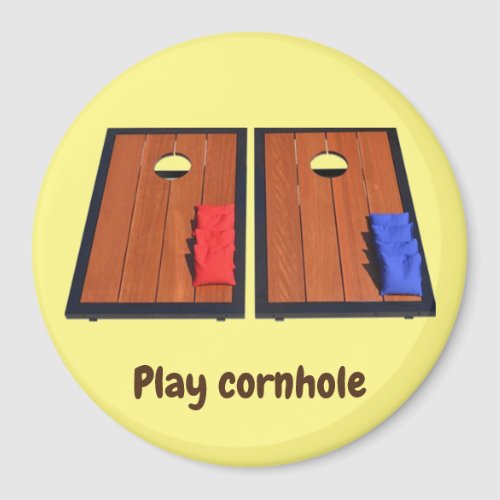 Play Cornhole Yellow Magnet