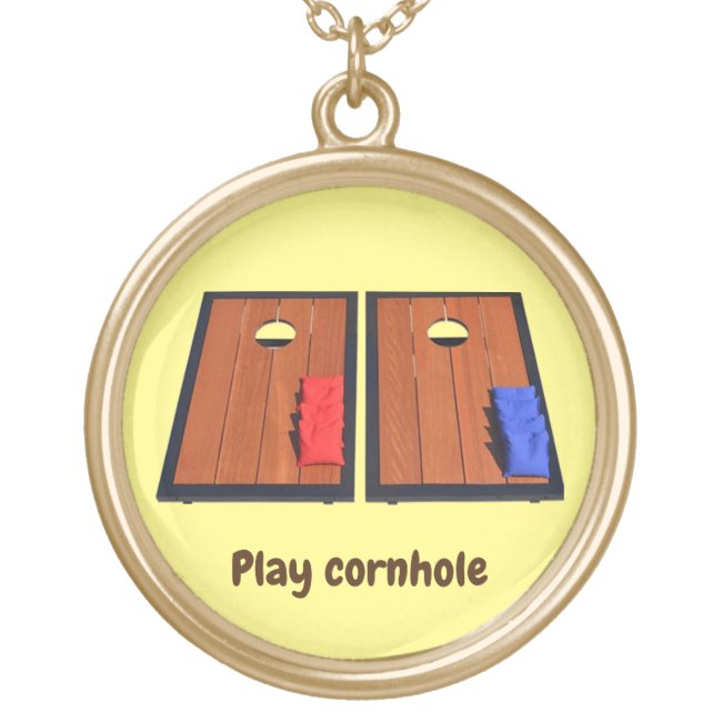 Play Cornhole Yellow Necklace