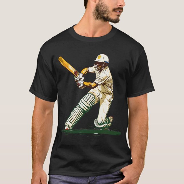 Play Cricket Digital Art T-Shirt (Front)