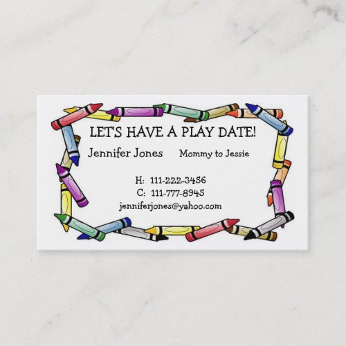 Play Date Calling Card