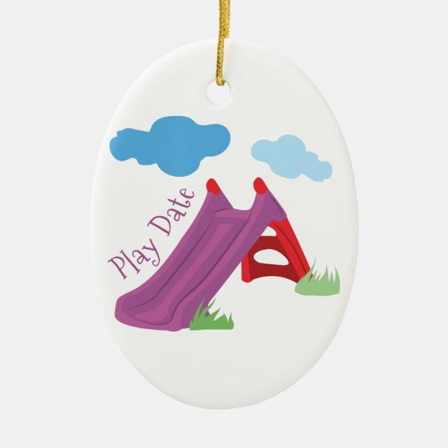 Play Date Ceramic Ornament (Front)
