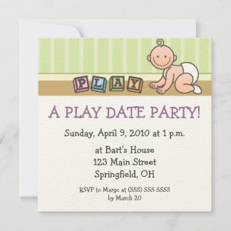 Play Date Party Invitations