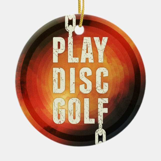 Play Disc Golf Ceramic Ornament (Front)