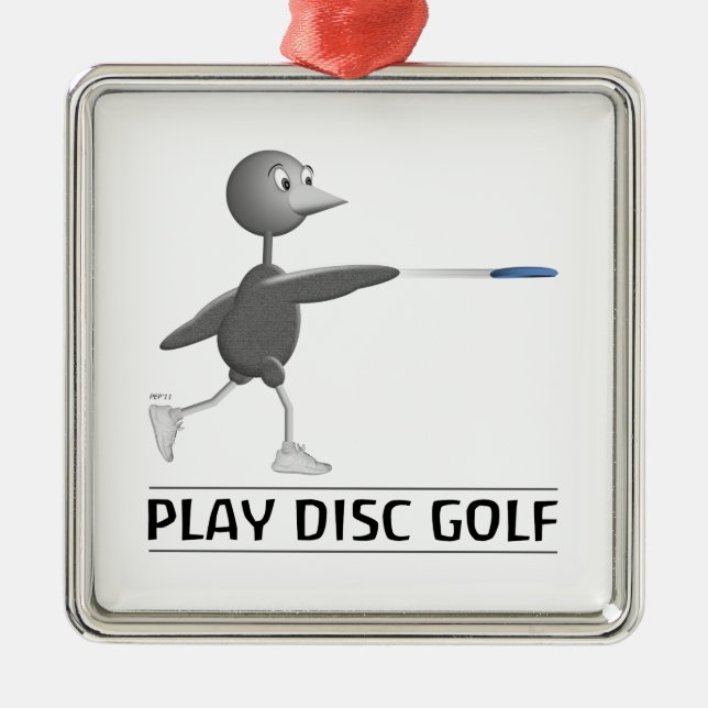 Play Disc Golf Metal Ornament (Front)