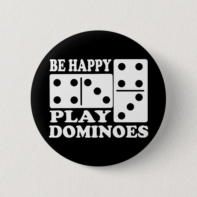 play dominoes Domino for player game gift idea Button (Front)