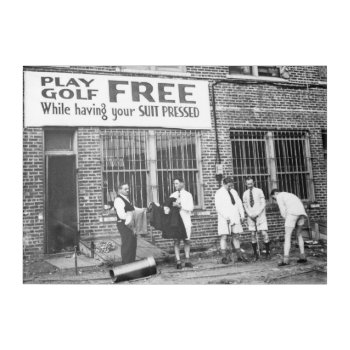 Play Golf Free Vintage Golf Humor Acrylic Print by scenesfromthepast at Zazzle