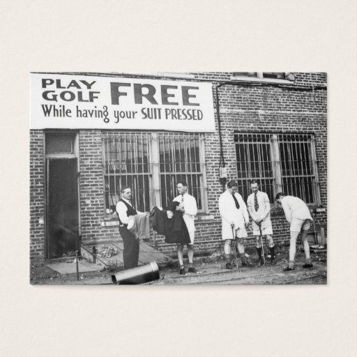 Customizable Play Golf Free (While Having Your Suit Pressed) Business Card