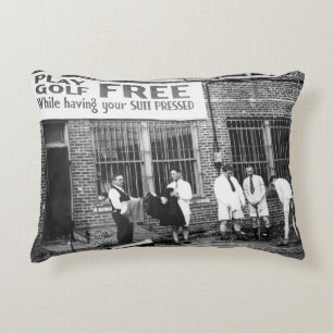 Play Golf Free (While Having Your Suit Pressed) Decorative Pillow