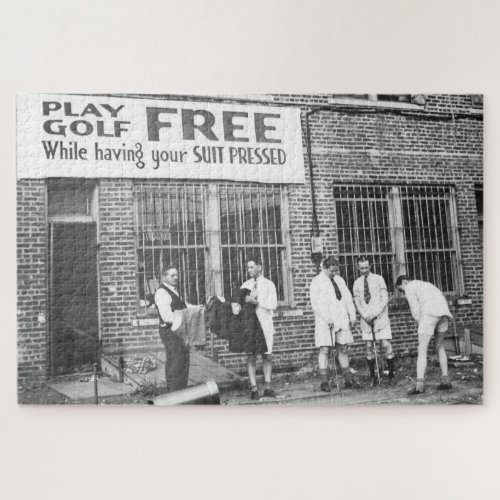 Play Golf Free While Having Your Suit Pressed Jigsaw Puzzle