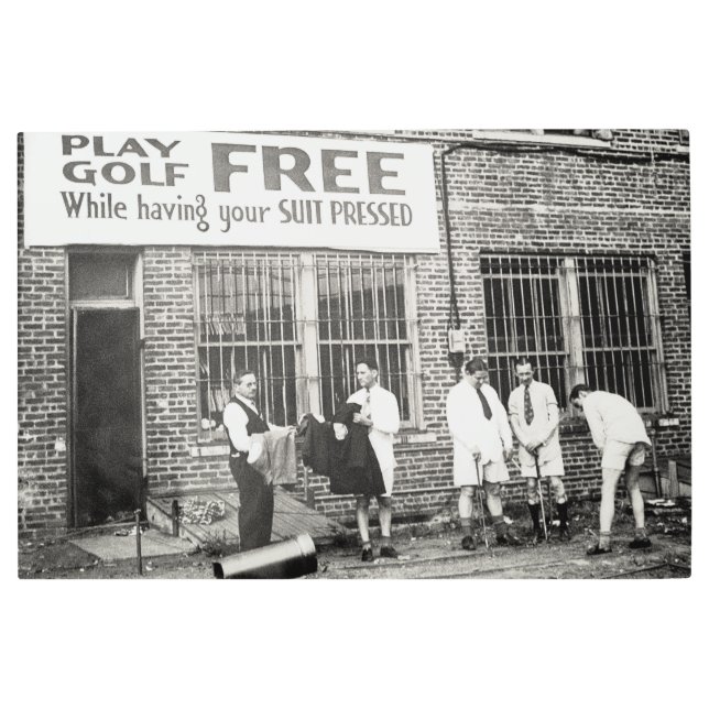 Play Golf Free (While Having Your Suit Pressed) Po Metal Print (Front)