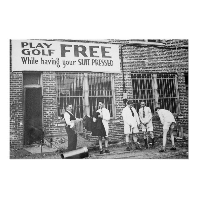 Play Golf Free (While Having Your Suit Pressed) Poster (Front)