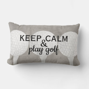 play golf quote for golfers gray and white lumbar pillow