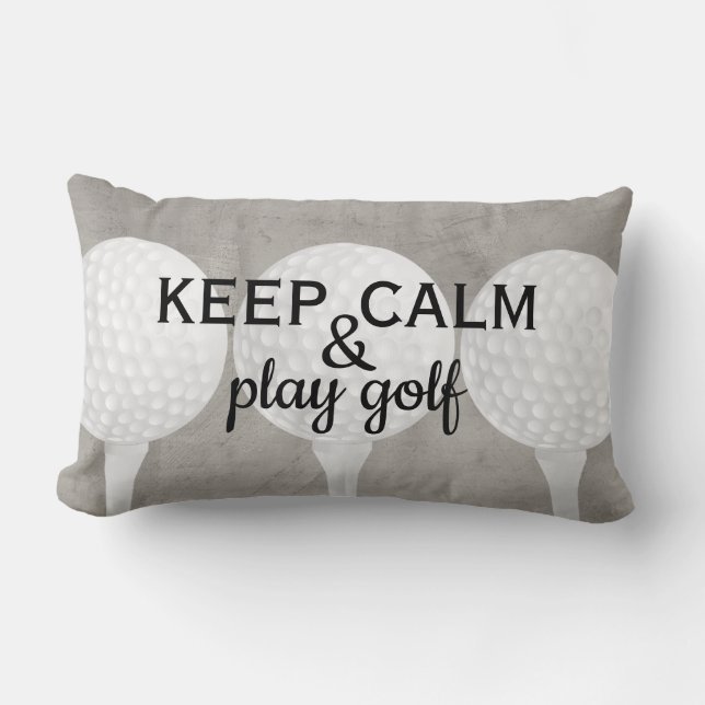 play golf quote for golfers gray and white lumbar pillow (Front)