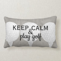 play golf quote for golfers gray and white lumbar pillow