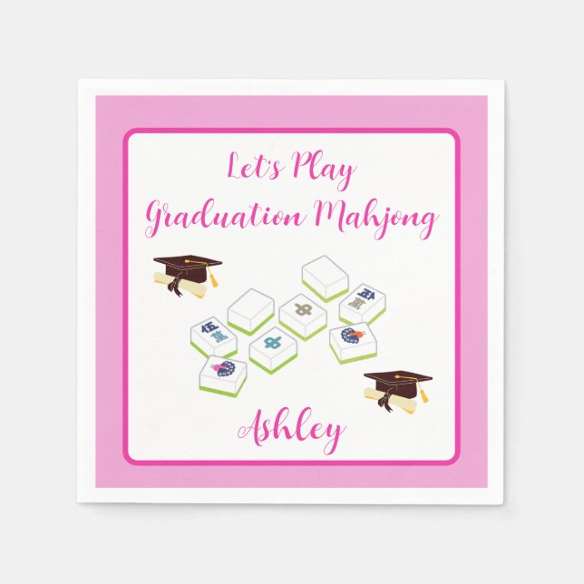 Play Graduation Mahjong PERSONALIZE Napkins (Front)
