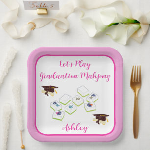 Play Graduation Mahjong PERSONALIZE Paper Plates