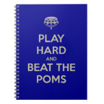 Play Hard Beat Poms Notebook at Zazzle