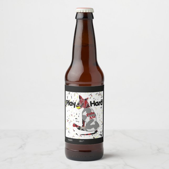 Play Hard, name and style Beer Bottle Label (Front)