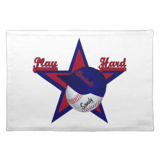 Play Hard Softball and Hat Placemats