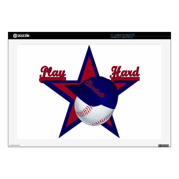 Play Hard Softball and Hat Laptop Skin