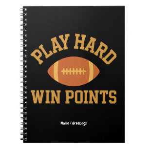 Play Hard, Win Points  Retro Game Day Sports  Notebook