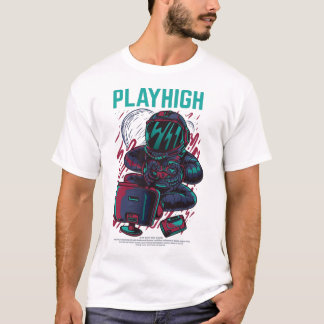 Play High Astronaut Gamer Gift T-Shirt Unisex 