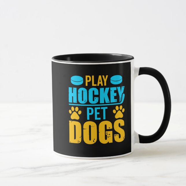 Play Hockey Pet Dogs Mug (Right)