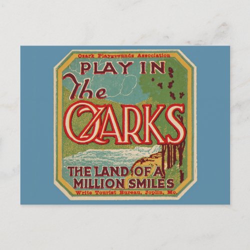 Play in the OZARKS Arkansas Missouri Postcard