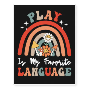Play Is My Favorite Language Temporary Tattoos