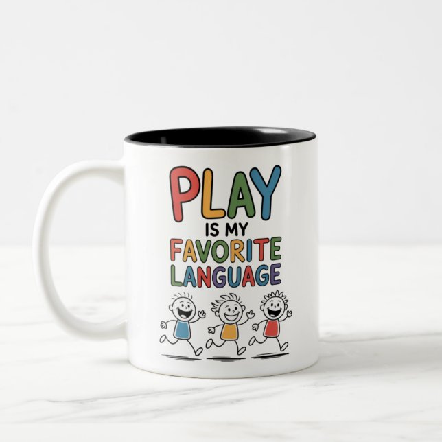 Play Is My Favorite Language Two-Tone Coffee Mug (Left)